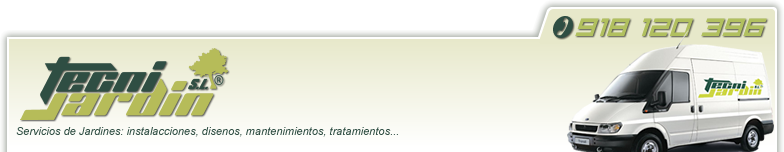Tecnijardin - Servicios de Mantenimiento de Jardines en Madrid y Toledo. Tlf: 918 120 396. Poblaciones de Arroyomolinos, Mostoles, Cotorredondo, Moraleja, El Alamo, Alcorcon, Getafe, Leganes.